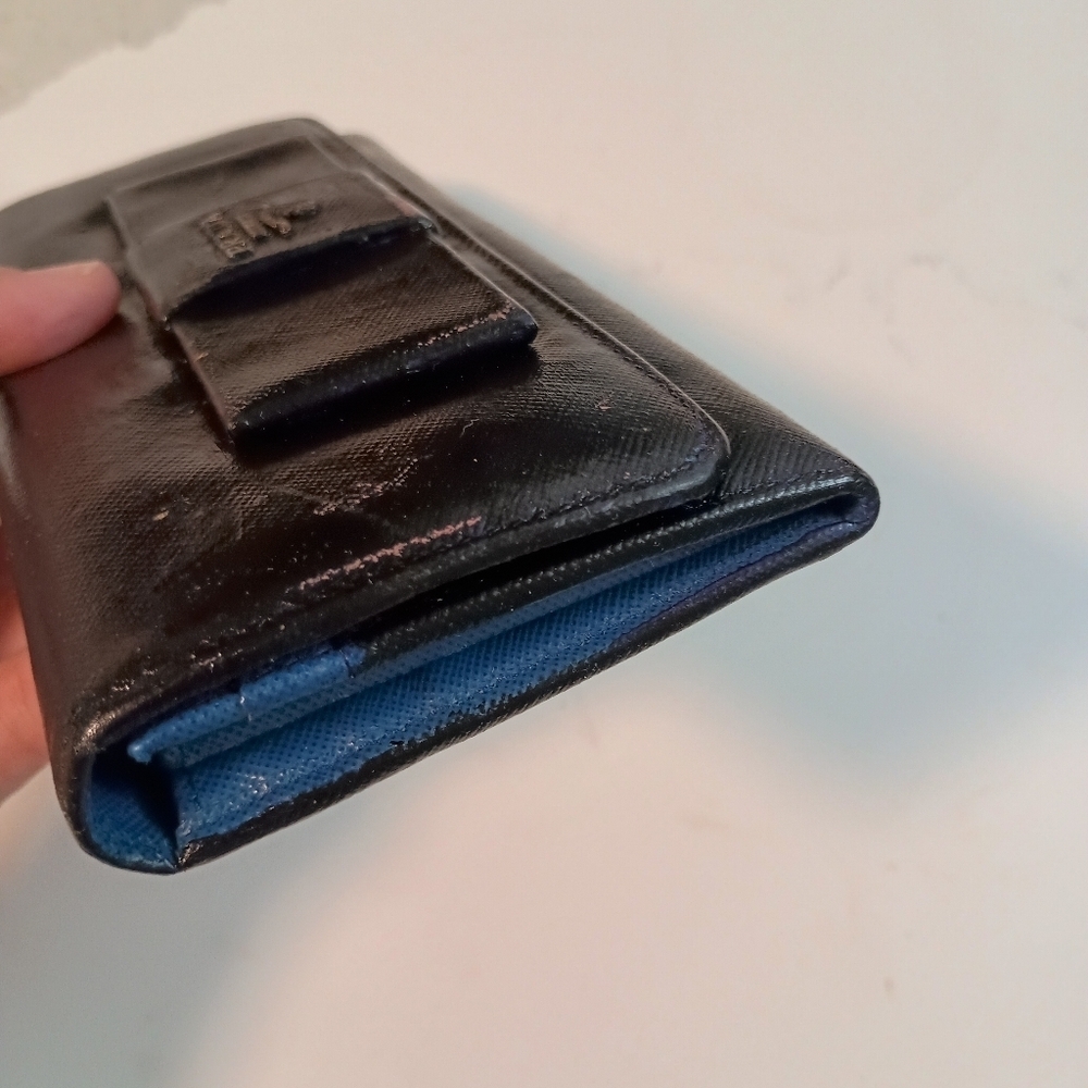 Prada Saffiano Bow Continental Wallet Black - Picture 6 of 16